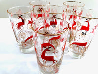 Load image into Gallery viewer, Libbey Mid-Century Reindeer Highball Glasses (Set of 6)
