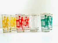 Load image into Gallery viewer, Dominion Glass Company Mid-Century Risqué Glasses (Set of 8 with Original Box)

