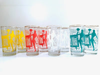 Load image into Gallery viewer, Dominion Glass Company Mid-Century Risqué Glasses (Set of 8 with Original Box)
