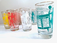 Load image into Gallery viewer, Dominion Glass Company Mid-Century Risqué Glasses (Set of 8 with Original Box)

