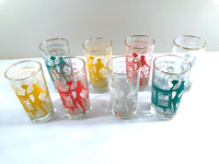Load image into Gallery viewer, Dominion Glass Company Mid-Century Risqué Glasses (Set of 8 with Original Box)
