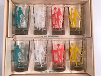 Load image into Gallery viewer, Dominion Glass Company Mid-Century Risqué Glasses (Set of 8 with Original Box)
