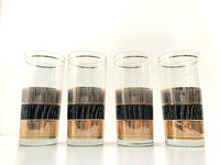Load image into Gallery viewer, Culver Signed Mid-Century Silver, Black and Gold Highball Glasses (Set of 4)

