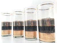 Load image into Gallery viewer, Culver Signed Mid-Century Silver, Black and Gold Highball Glasses (Set of 4)
