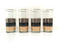Load image into Gallery viewer, Culver Signed Mid-Century Silver, Black and Gold Highball Glasses (Set of 4)
