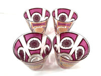 Load image into Gallery viewer, Culver Signed Gold and Amethyst  Double Old Fashion Glasses (Set of 4)
