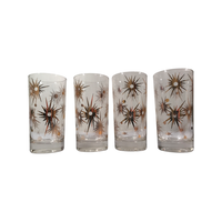 Load image into Gallery viewer, Federal Glass Mid-Century Clear Atomic 22-Karat Gold Star Glasses (Set of 4)
