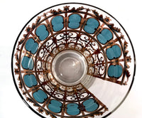 Load image into Gallery viewer, Culver Signed Mid-Century Emerald Scroll Double Old Fashion Glasses (Set of 6)
