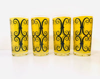 Load image into Gallery viewer, Fred Press Signed Mid-Century Chartreuse and Black Scroll 9-Piece Set
