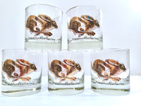 Load image into Gallery viewer, Couroc Signed Mid-Century Golden Rabbit Glasses (Set of 5)
