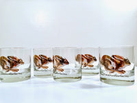 Load image into Gallery viewer, Couroc Signed Mid-Century Golden Rabbit Glasses (Set of 5)
