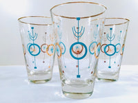 Load image into Gallery viewer, Libbey Nordic Turquoise and 22-Karat Gold Glasses (Set of 6)
