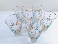 Load image into Gallery viewer, Libbey Nordic Turquoise and 22-Karat Gold Glasses (Set of 6)
