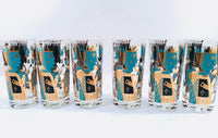 Load image into Gallery viewer, Georges Briard Signed Mid-Century It&#39;s In The Cards Glasses (Set of 6)
