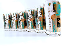 Load image into Gallery viewer, Georges Briard Signed Mid-Century It&#39;s In The Cards Glasses (Set of 6)
