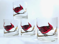 Load image into Gallery viewer, Couroc Signed Mid-Century Red Cardinal Old Fashion Glasses (Set of 4)
