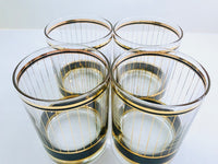 Load image into Gallery viewer, Culver Signed Mid-Century Black and 22-Karat Gold Devon Double Old Fashion Glasses (Set of 4)
