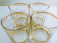 Load image into Gallery viewer, Culver Signed Mid-Century 22-Karat Gold Devon Double Old Fashion Glasses (Set of 4)
