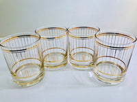 Load image into Gallery viewer, Culver Signed Mid-Century 22-Karat Gold Devon Double Old Fashion Glasses (Set of 4)
