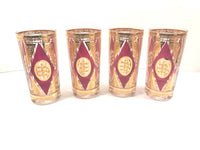 Load image into Gallery viewer, Culver Signed Mid-Century Gold and Amethyst Highball Glasses (Set of 4)

