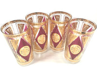 Load image into Gallery viewer, Culver Signed Mid-Century Gold and Amethyst Highball Glasses (Set of 4)
