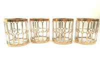 Load image into Gallery viewer, Imperial Glass Company – Spanish Windows 22-Karat Gold Mid-Century Old Fashion Glasses (Set of 4)
