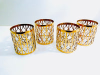 Load image into Gallery viewer, Imperial Glass Company – El Tabique D’Oro 22-Karat Gold Mid-Century Double Old Fashion Glasses (Set of 4)
