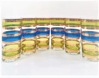 Load image into Gallery viewer, Culver Signed Mid-Century Rondo Blue-Green and Gold Stripe Highball Glasses (Set of 6)
