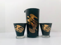 Load image into Gallery viewer, Gay Fad Glass Mid-Century Mod Birds In Flight 3 piece Bar Set
