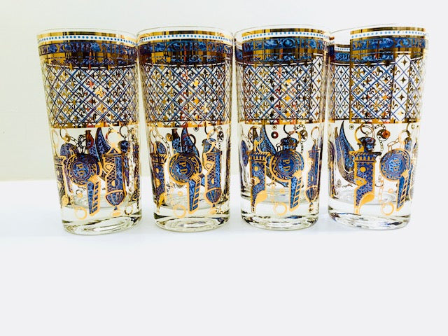 Georges Briard Signed Mid-Century Wet Your Whistle Highball Glasses (Set of 4)
