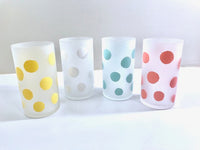 Load image into Gallery viewer, Federal Glass Mid-Century Frosted Polka Dot Glasses (Set of 4)
