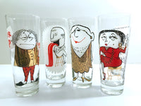 Load image into Gallery viewer, Mid-Century Osborne Kemper Thomas Humorous Tall Collins Glasses (Set of 4)
