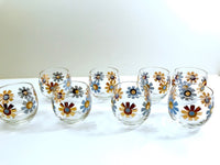 Load image into Gallery viewer, Federal Glass Mid-Century Field of Daisies Roly Poly Glasses (Set of 8)
