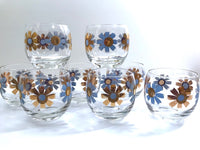 Load image into Gallery viewer, Federal Glass Mid-Century Field of Daisies Roly Poly Glasses (Set of 8)
