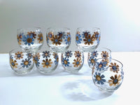 Load image into Gallery viewer, Federal Glass Mid-Century Field of Daisies Roly Poly Glasses (Set of 8)
