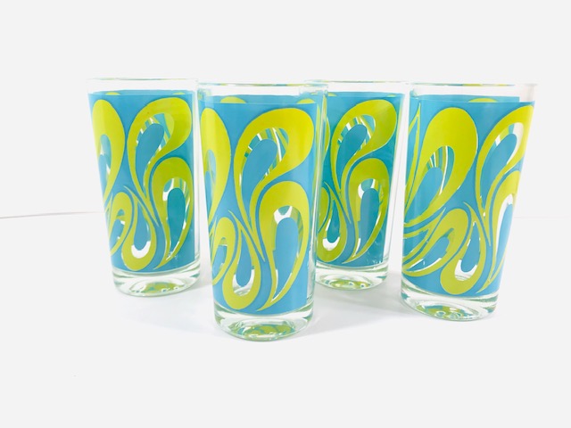 Colonial Can Company Psychedelic Retro Waves Glasses (Set of 4)