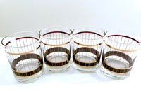 Load image into Gallery viewer, Culver Mid-Century Black and 22-Karat Gold Devon Double Old Fashion Glasses (Set of 4)
