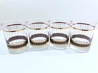 Load image into Gallery viewer, Culver Mid-Century Black and 22-Karat Gold Devon Double Old Fashion Glasses (Set of 4)
