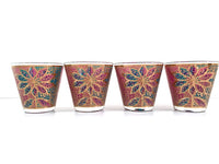 Load image into Gallery viewer, Georges Briard Signed Mid-Century Stained Glass Poinsettia Glasses (Set of 4)
