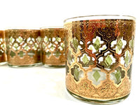 Load image into Gallery viewer, Culver Mid-Century Valencia Green &amp; 22-Karat Gold Old Fashion Glasses (Set of 4)
