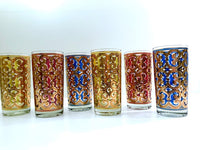 Load image into Gallery viewer, Culver Mid-Century Golden Scroll 7-Piece Cocktail Set
