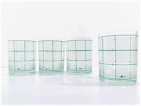Load image into Gallery viewer, Cera Signed Frosted and Green Square Double Old Fashion Glasses (Set of 4)
