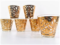 Load image into Gallery viewer, Georges Briard Signed 22-Karat Gold Spanish Scroll Glasses (Set of 6)
