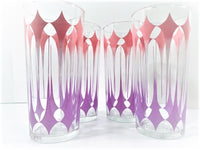 Load image into Gallery viewer, Libbey Pink and Purple Elongated Diamond Highball Glasses (Set of 4)

