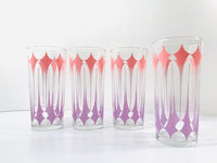Load image into Gallery viewer, Libbey Pink and Purple Elongated Diamond Highball Glasses (Set of 4)
