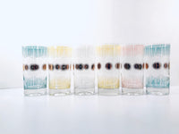Load image into Gallery viewer, Fred Press Signed Mid-Century Atomic Sunburst Highball Glasses (Set of 6)
