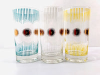 Load image into Gallery viewer, Fred Press Signed Mid-Century Atomic Sunburst Highball Glasses (Set of 6)
