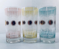 Load image into Gallery viewer, Fred Press Signed Mid-Century Atomic Sunburst Highball Glasses (Set of 6)
