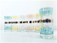 Load image into Gallery viewer, Fred Press Signed Mid-Century Atomic Sunburst Highball Glasses (Set of 6)
