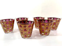 Load image into Gallery viewer, Culver - Signed Mid-Century 22 Karat Gold and Amethyst Glasses (Set of 6)
